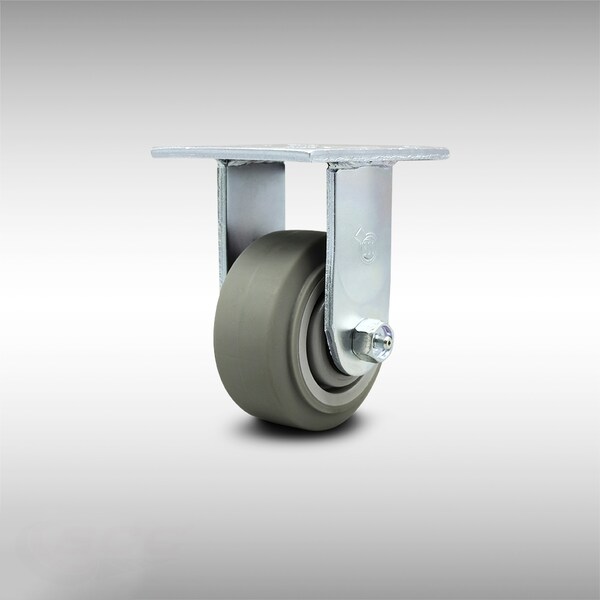 4 Inch SS Thermoplastic Rubber Wheel Rigid Caster with Roller Bearing SCC